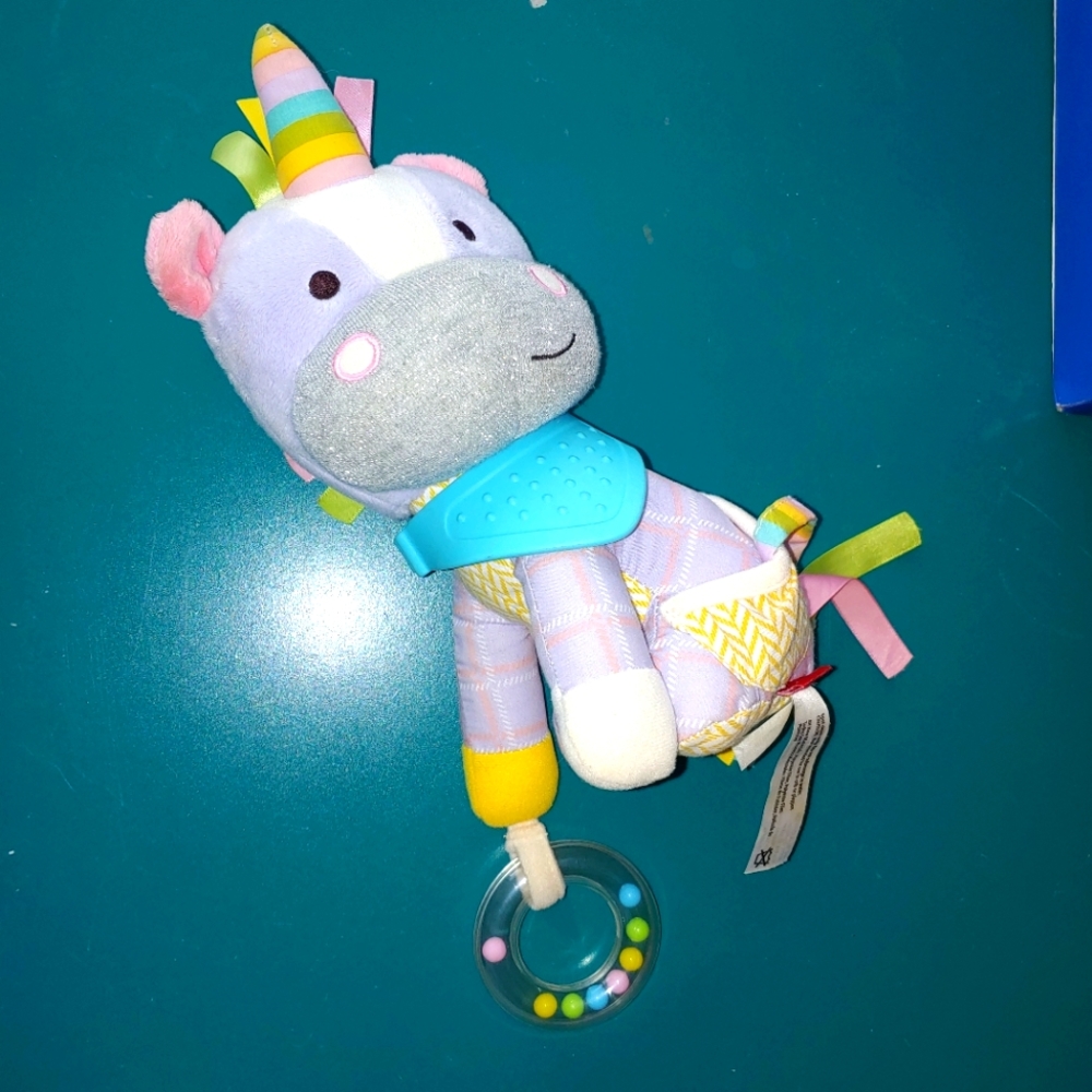 Skip hop unicorn plushie baby toy rattle teething